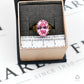 Pre-Owned 9ct Gold Oval Pink CZ Dress Ring Size P