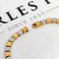 Pre-Owned 9ct Gold 2 Tone Square Link Bracelet 7.5 Inch