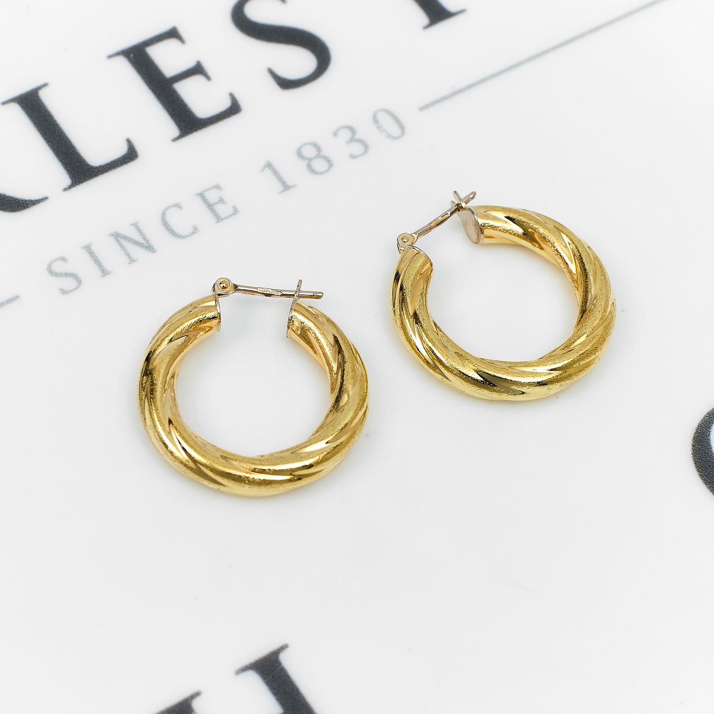 Pre-Owned 9ct Gold Twist Creole Hoop Earrings