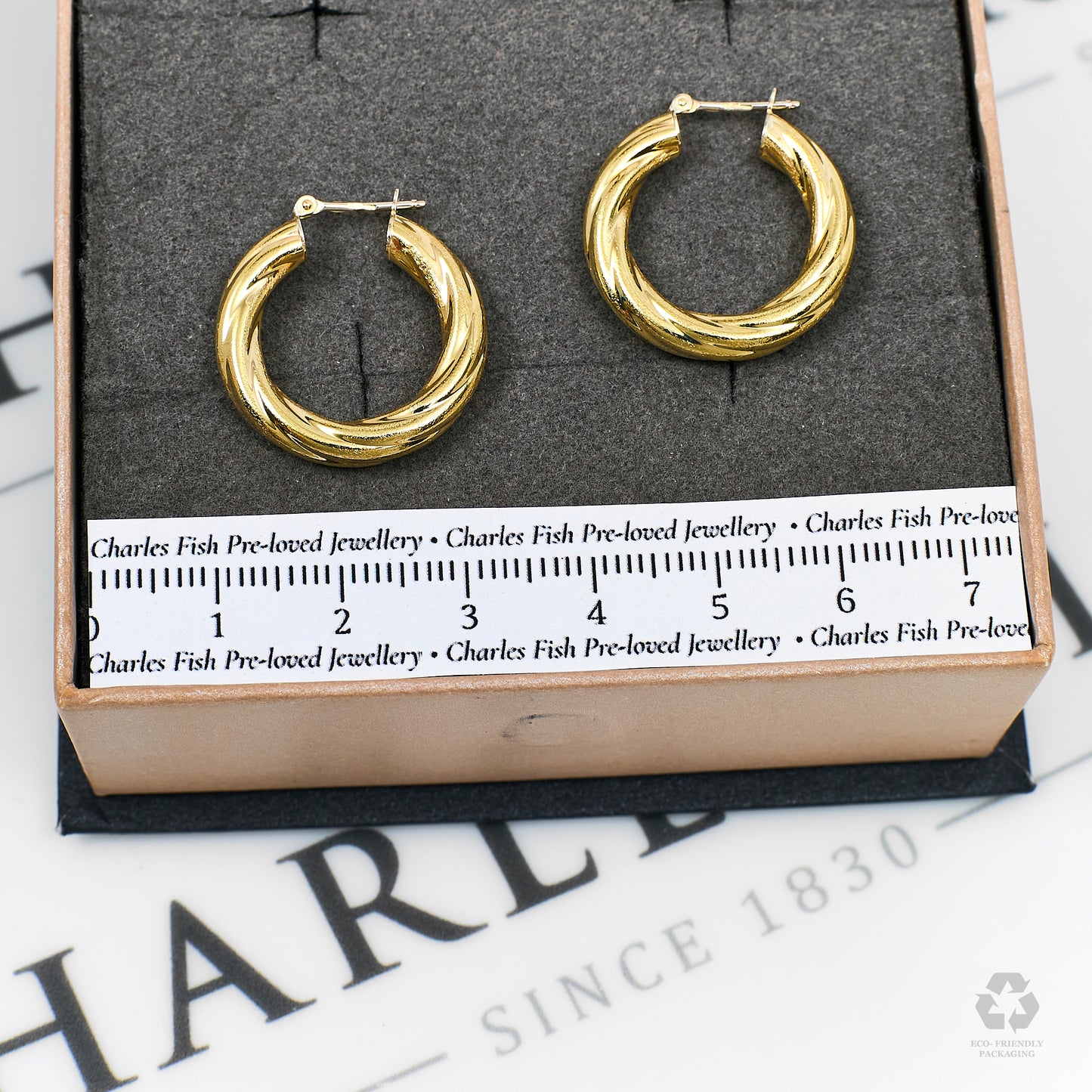 Pre-Owned 9ct Gold Twist Creole Hoop Earrings