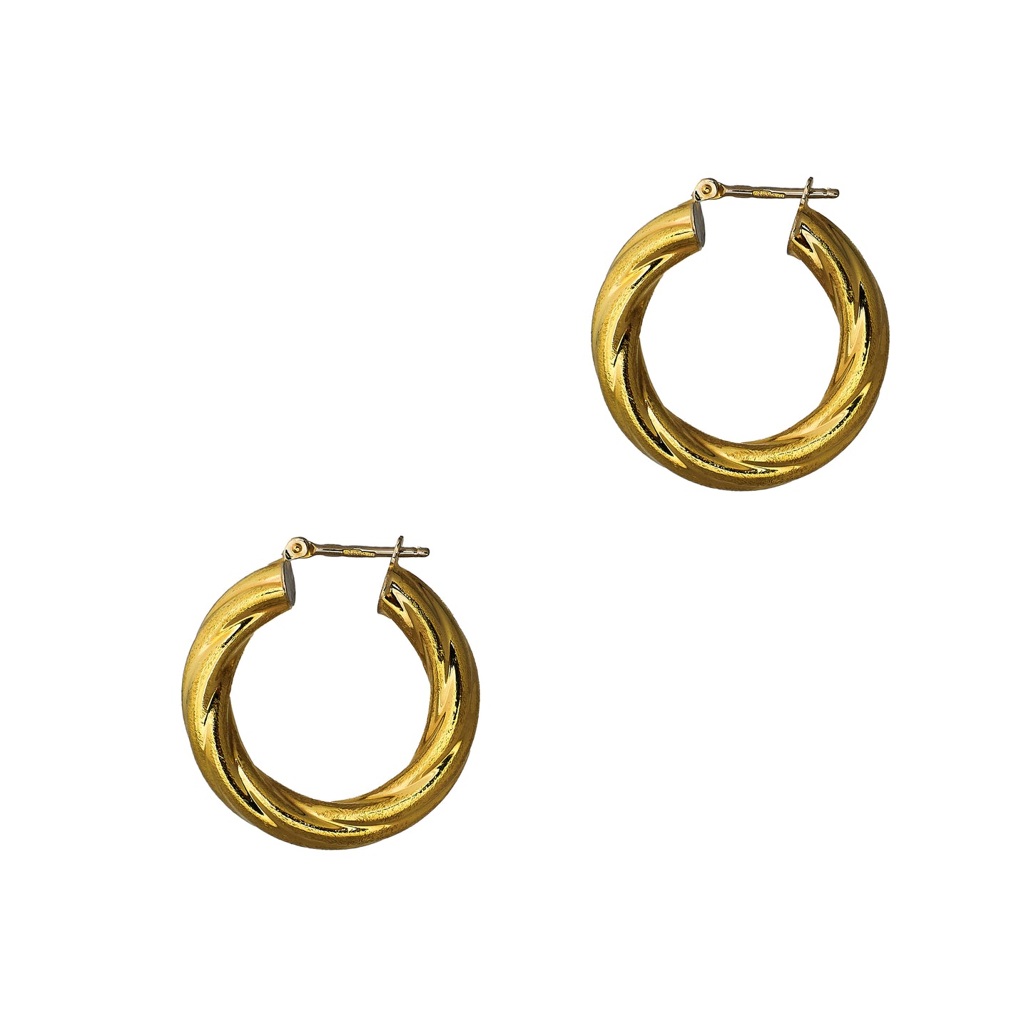 Pre-Owned 9ct Gold Twist Creole Hoop Earrings