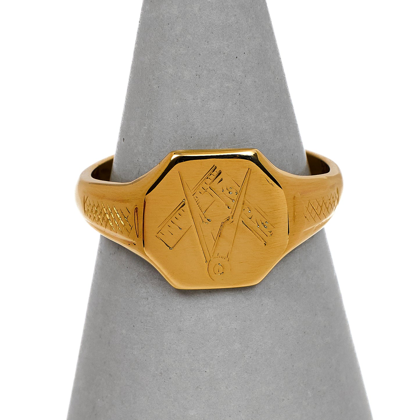 Pre-Owned 9ct Gold Masonic Square & Compass Signet Ring