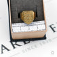 Pre-Owned 9ct Gold 3 Lions England Shield Signet Ring Size O