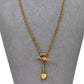 Pre-Owned 9ct Gold Heart Pendant Necklace & TBar 18 Inch