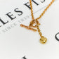 Pre-Owned 9ct Gold Heart Pendant Necklace & TBar 18 Inch