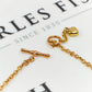 Pre-Owned 9ct Gold Heart Pendant Necklace & TBar 18 Inch
