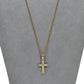 Pre-Owned 9ct Gold CZ Cross Pendant & Chain 18 Inch