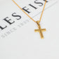 Pre-Owned 9ct Gold CZ Cross Pendant & Chain 18 Inch