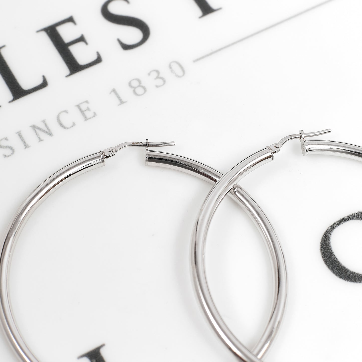 Pre-Owned 18ct White Gold Creole Hoop Earrings