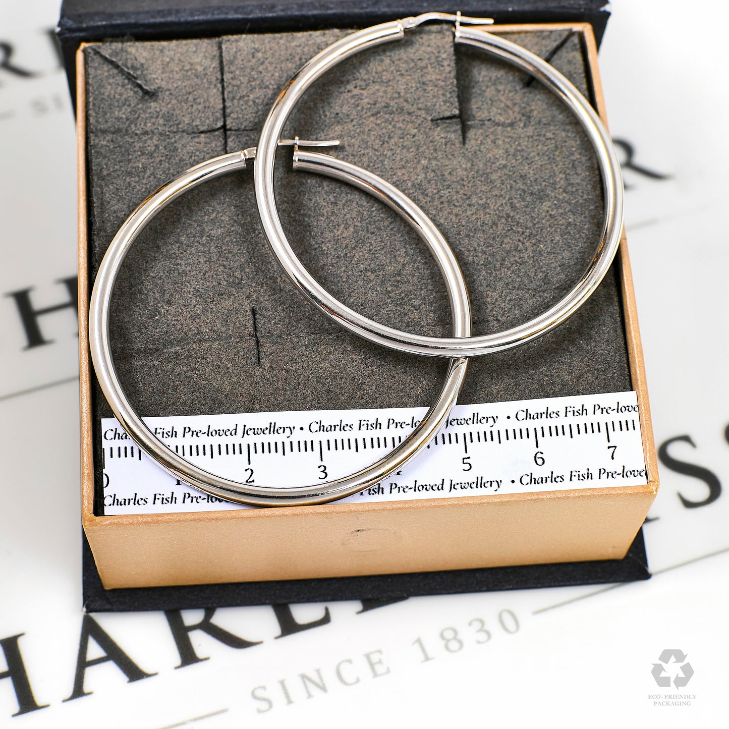 Pre-Owned 18ct White Gold Creole Hoop Earrings