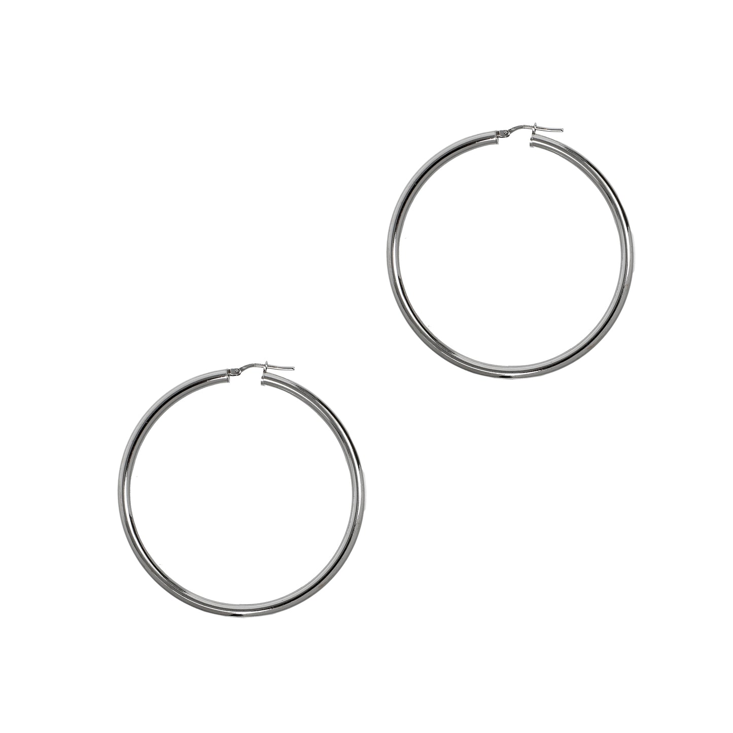 Pre-Owned 18ct White Gold Creole Hoop Earrings