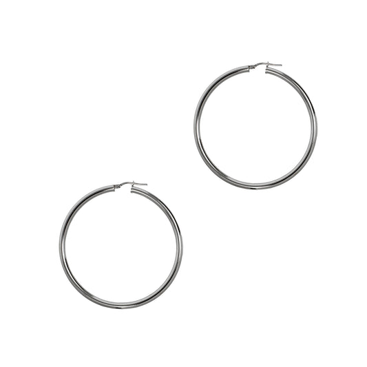 Pre-Owned 18ct White Gold Creole Hoop Earrings