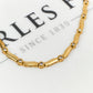 Pre-Owned 9ct Gold CZ Bracelet & Safety Chain 7.5 Inch