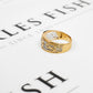 Pre-Owned 9ct Gold 2 Tone Patterned Diamond Band Ring