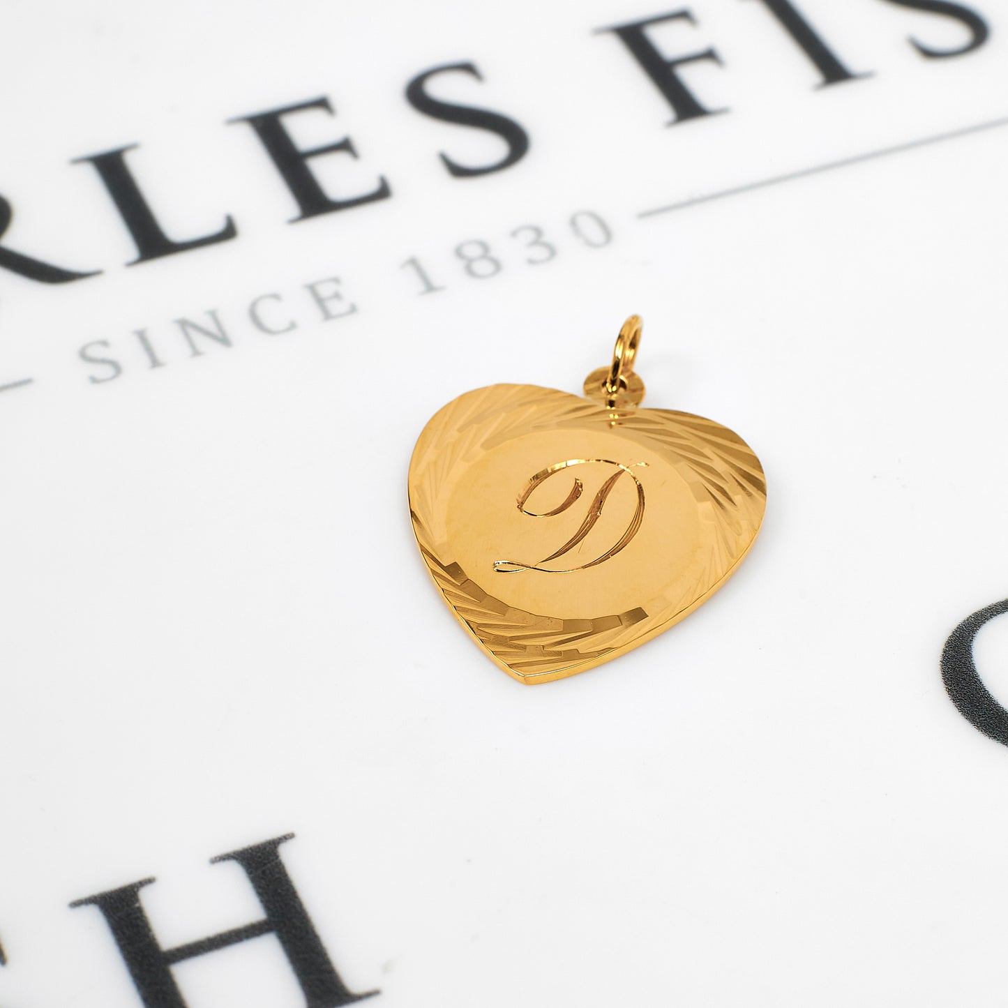 Pre-Owned 9ct Gold Letter D Heart Pendant