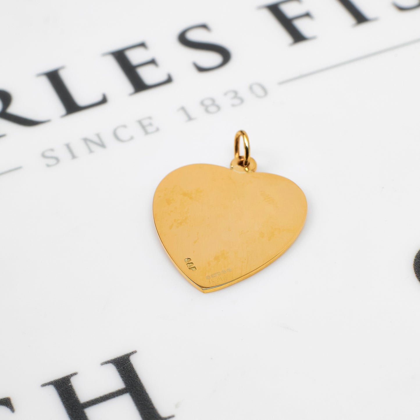 Pre-Owned 9ct Gold Letter D Heart Pendant