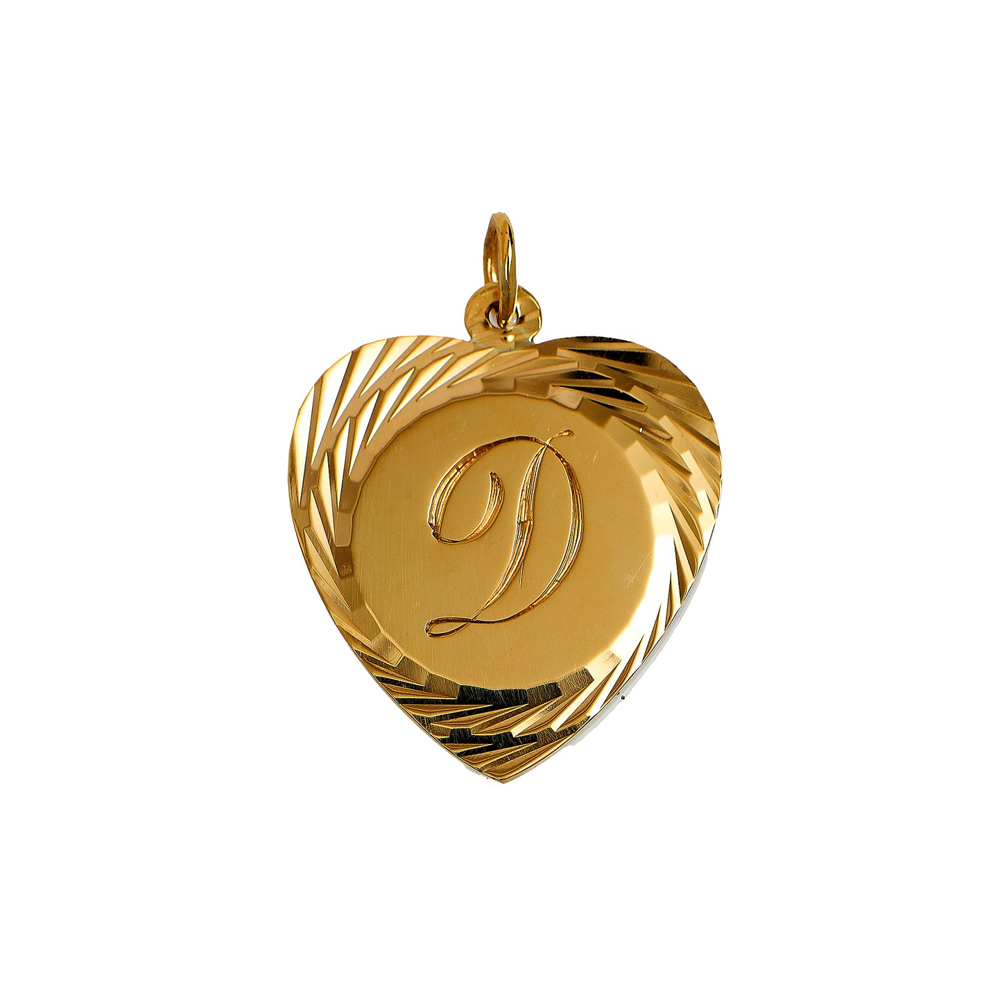 Pre-Owned 9ct Gold Letter D Heart Pendant