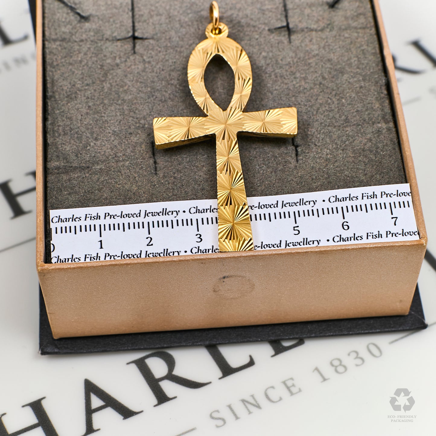 Pre-Owned 9ct Gold Multi Sunburst Ankh Pendant