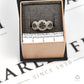 Pre-Owned 9ct Gold Black & White Diamond Triple Cluster Ring