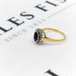Pre-Owned 9ct Gold Sapphire & Diamond Cluster Ring Size L.5