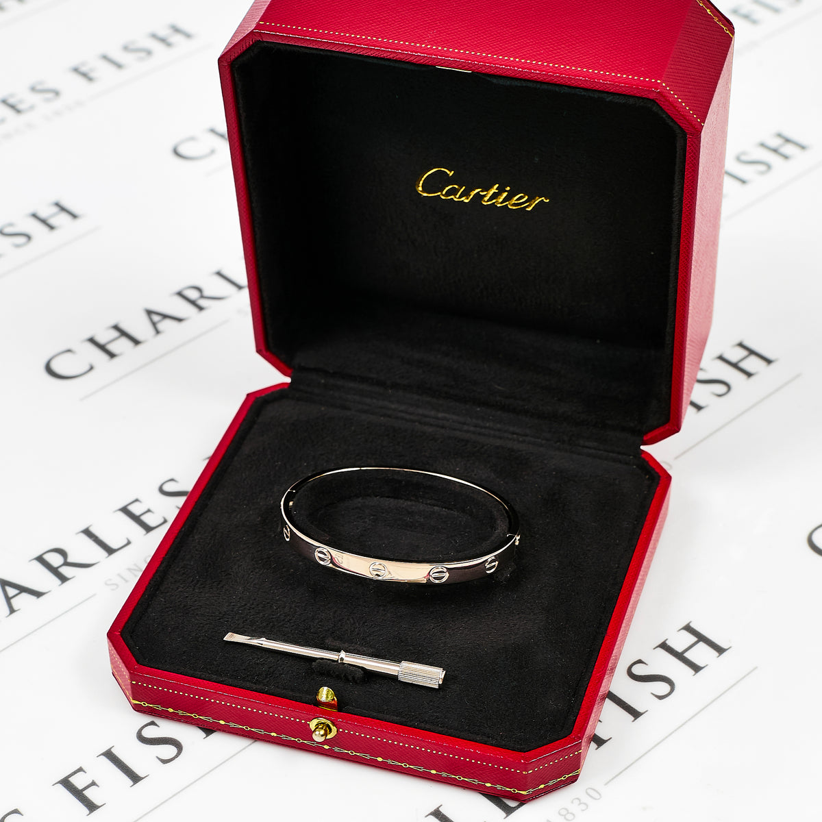 Pre-Owned 18ct White Gold Cartier LOVE Bangle 17
