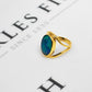 Pre-Owned 18ct Gold Oval Opal Triplet Ring Size O
