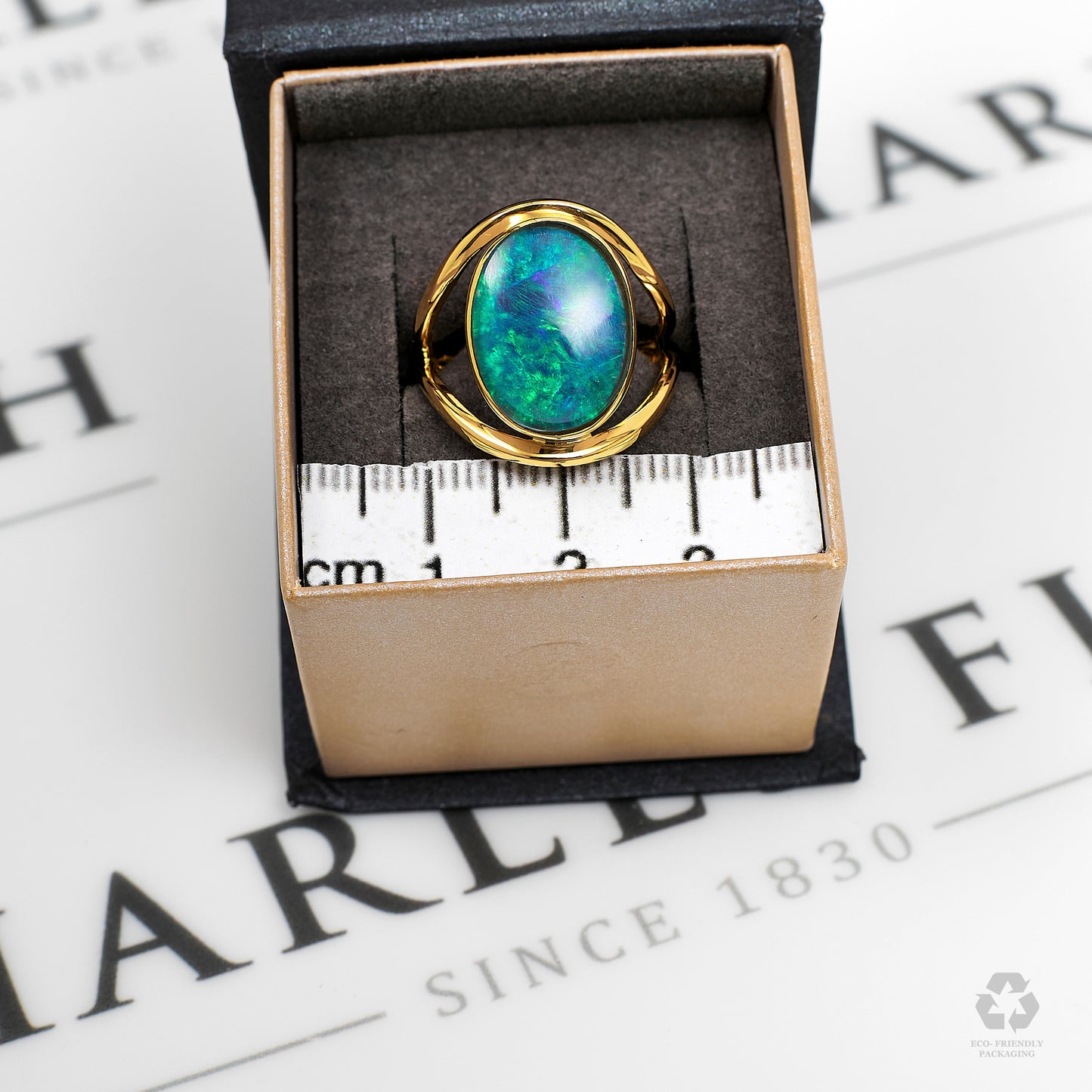 Pre-Owned 18ct Gold Oval Opal Triplet Ring Size O
