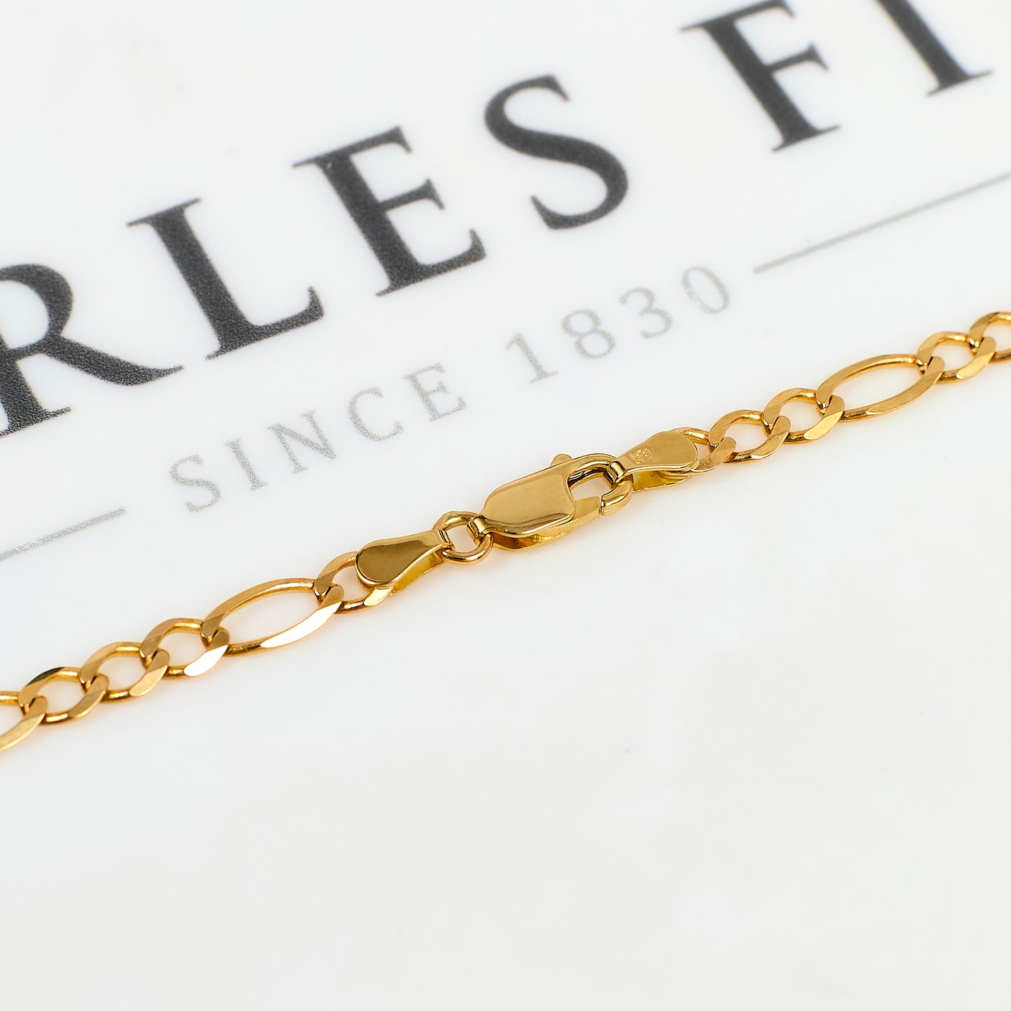Pre-Owned 9ct Gold 3+1 Figaro Chain Necklace 40 Inch