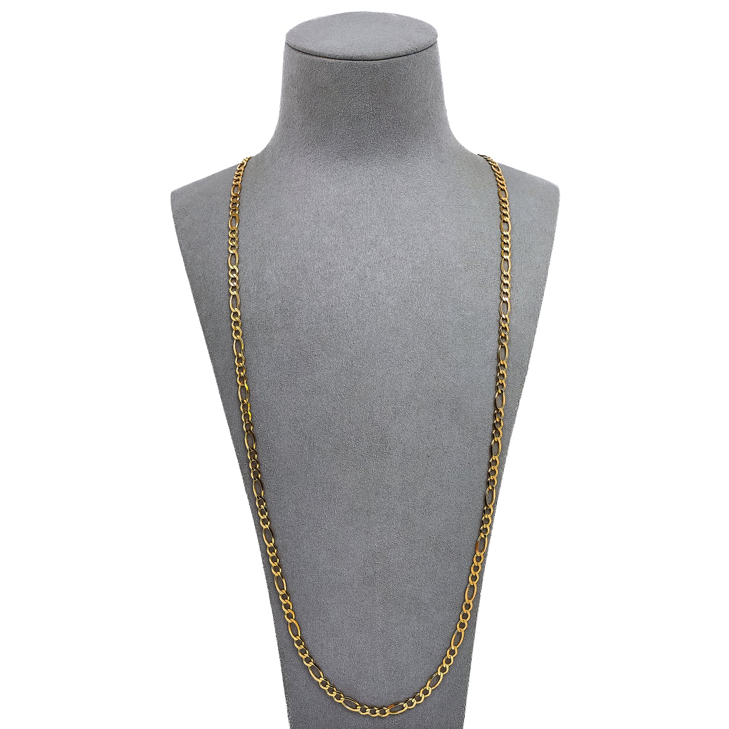 Pre-Owned 9ct Gold 3+1 Figaro Chain Necklace 40 Inch