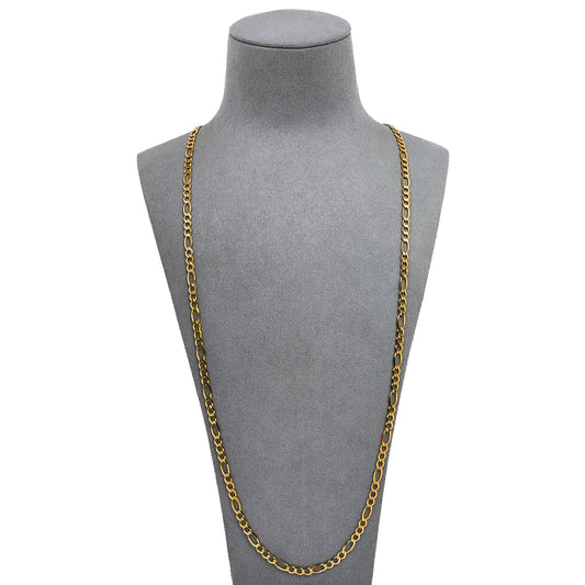 Pre-Owned 9ct Gold 3+1 Figaro Chain Necklace 40 Inch
