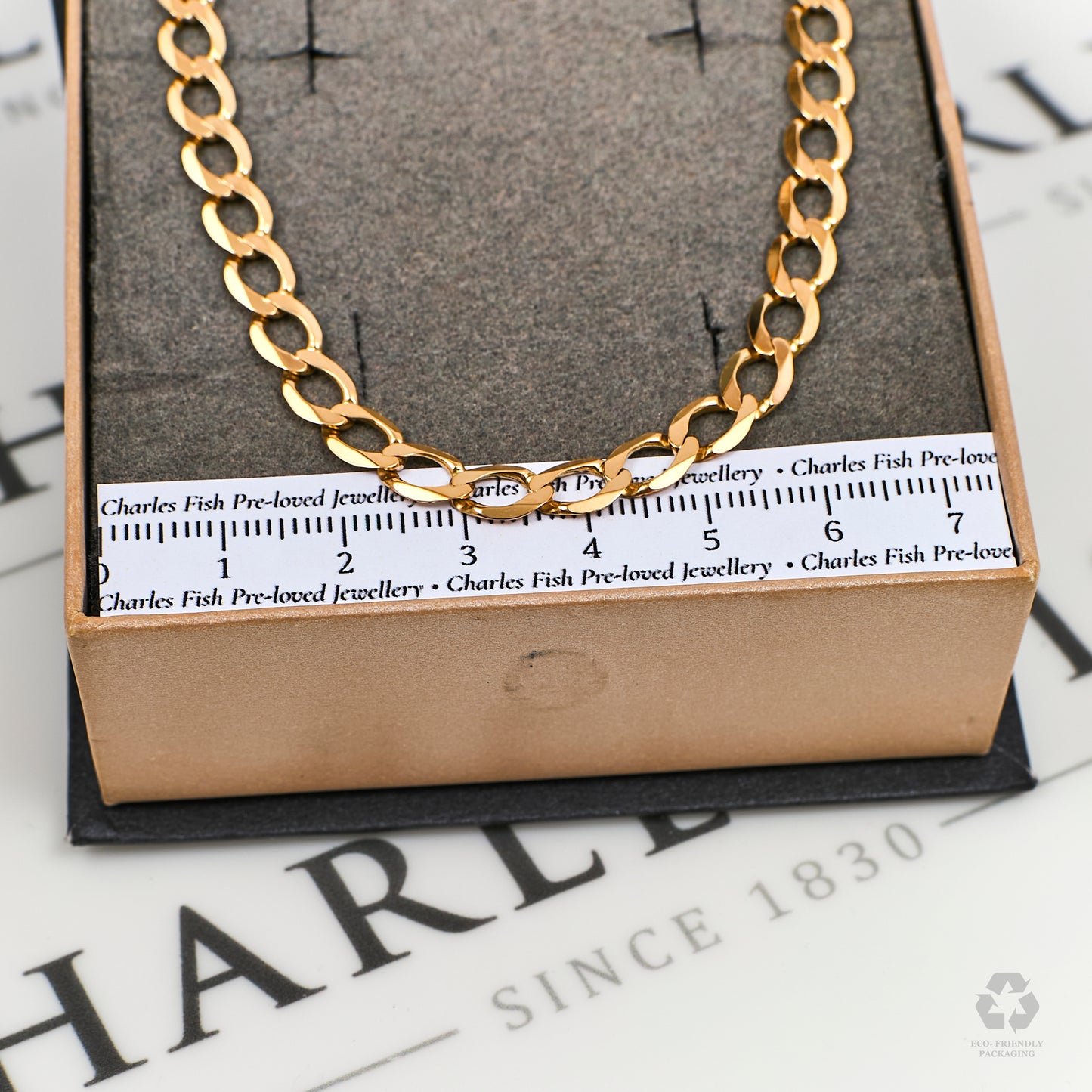 Pre-Owned 9ct Gold Curb Chain Necklace 22 Inch