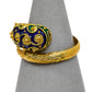 Pre-Owned 18ct Gold Blue & Enamel Wraparound Ring Size M