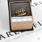 Pre-Owned 18ct Gold Blue & Enamel Wraparound Ring Size M
