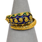 Pre-Owned 18ct Gold Blue & Enamel Wraparound Ring Size M