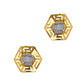 Pre-Owned 18ct Gold 2 Tone Octagon Greek Key Earrings