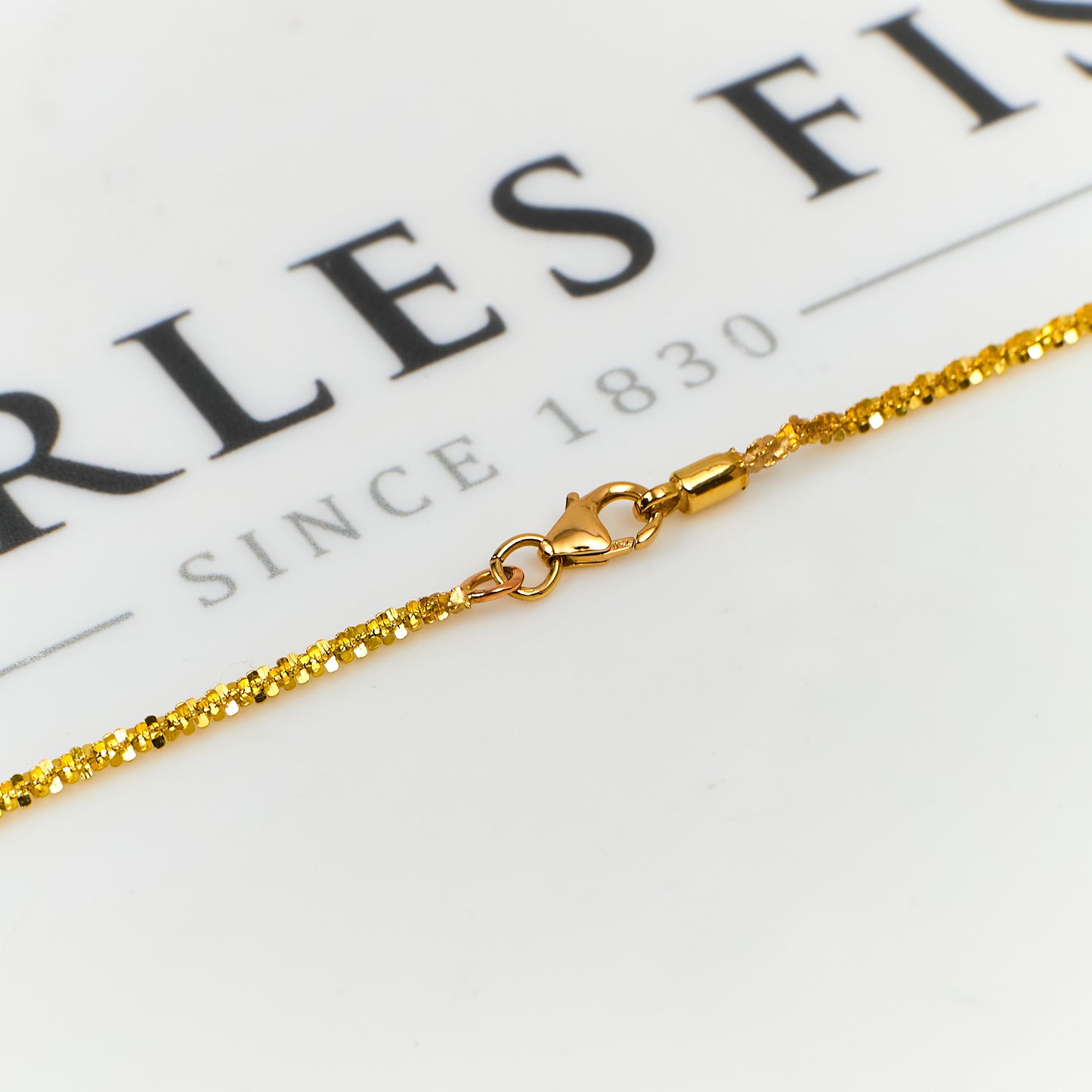 Pre-Owned 18ct Gold Twist Design Necklace 16 Inch