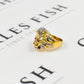 Pre-Owned 14ct CZ Lions Head Ring & Synthetic Stones Size S