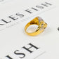 Pre-Owned 14ct CZ Lions Head Ring & Synthetic Stones Size S