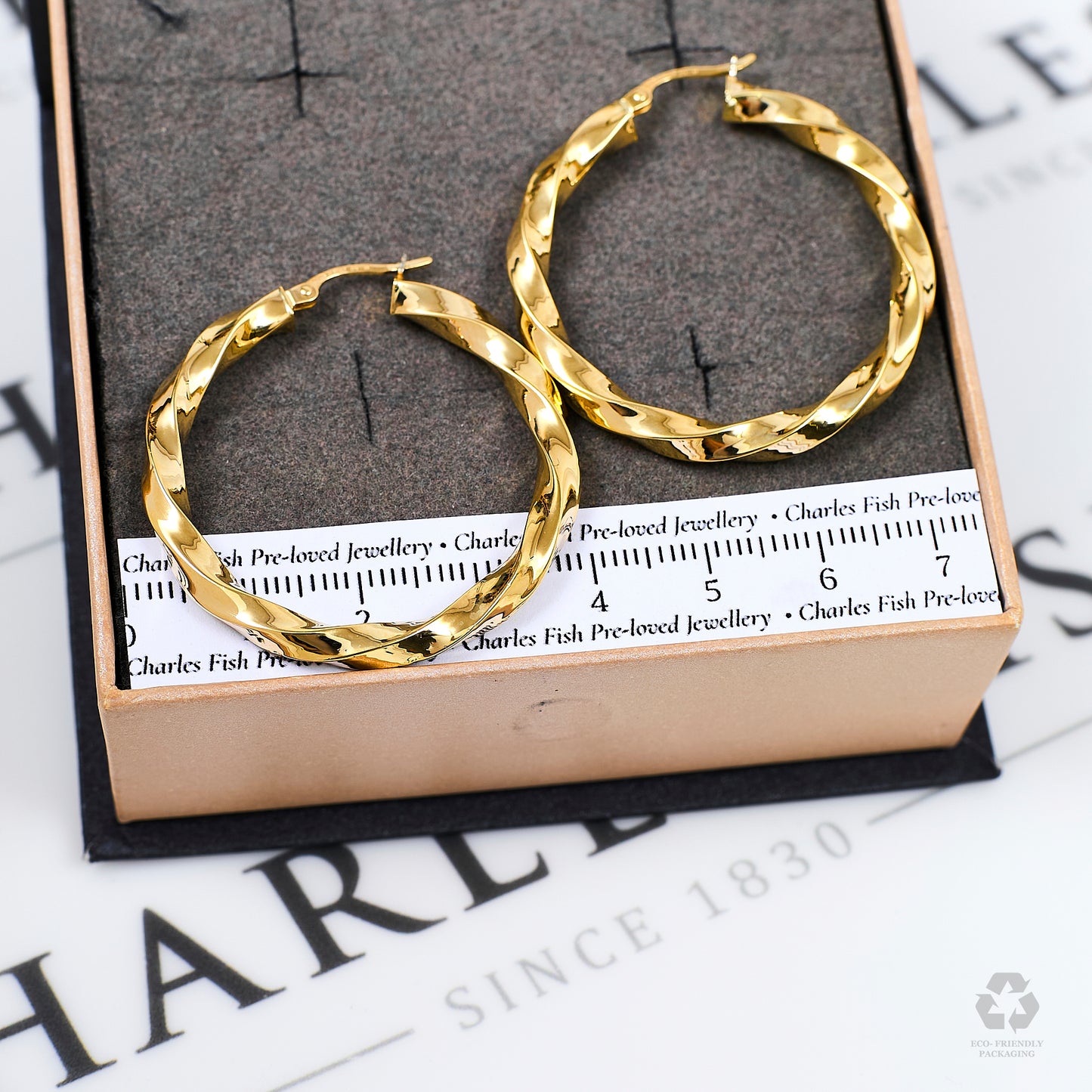 Pre-Owned 9ct Gold Twist Creole Hoop Earrings