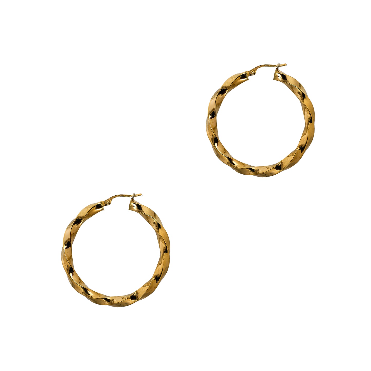 Pre-Owned 9ct Gold Twist Creole Hoop Earrings
