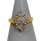 Pre-Owned 9ct Gold Oval Diamond Cluster Ring Size N