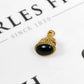 Pre-Owned 9ct Gold Cabochon Onyx & Diamond Fleur De Lis Fob