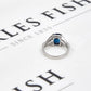 Pre-Owned 18ct White Gold Rectangle Sapphire & Diamond Ring