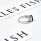Pre-Owned 18ct White Gold Rectangle Sapphire & Diamond Ring