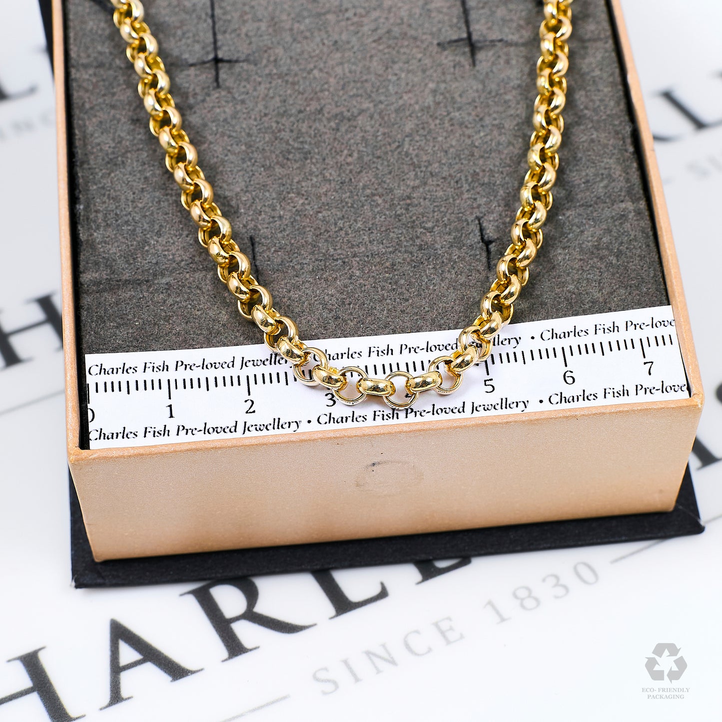 Pre-Owned 9ct Gold Belcher Chain Necklace 18 Inch