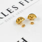 Pre-Owned 14ct Gold Faceted Dome Stud Earrings