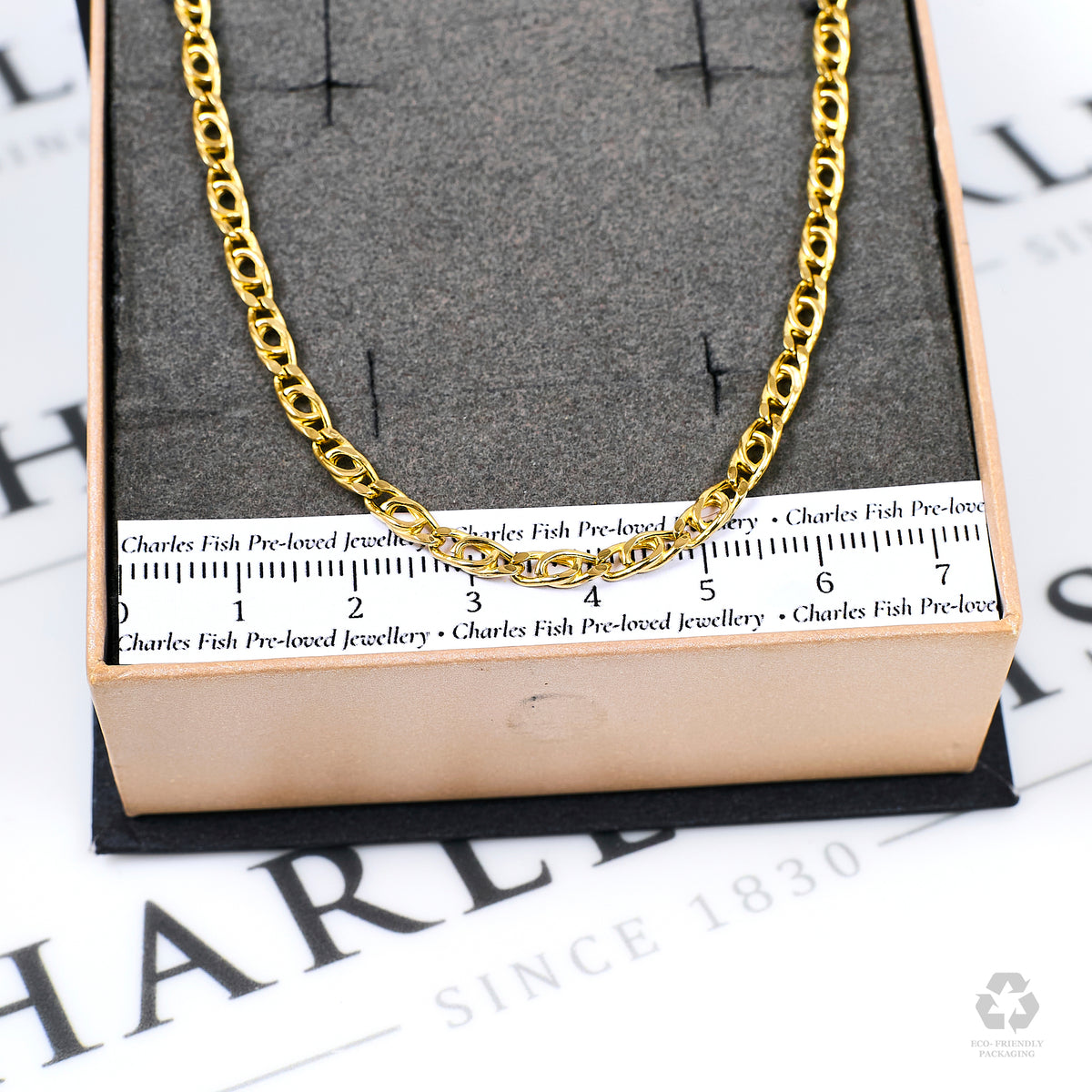 Pre-Owned 14ct Gold Anchor Chain Necklace 22 Inch