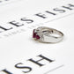 Pre-Owned 9ct White Gold 3 Ruby Dress Ring Size M.5