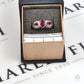 Pre-Owned 9ct White Gold 3 Ruby Dress Ring Size M.5
