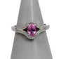 Pre-Owned 18ct White Gold Oval Pink Sapphire & Diamond Ring